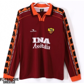 AS Roma 1998-1999 Retro Domácí Dres Dlouhý Rukáv